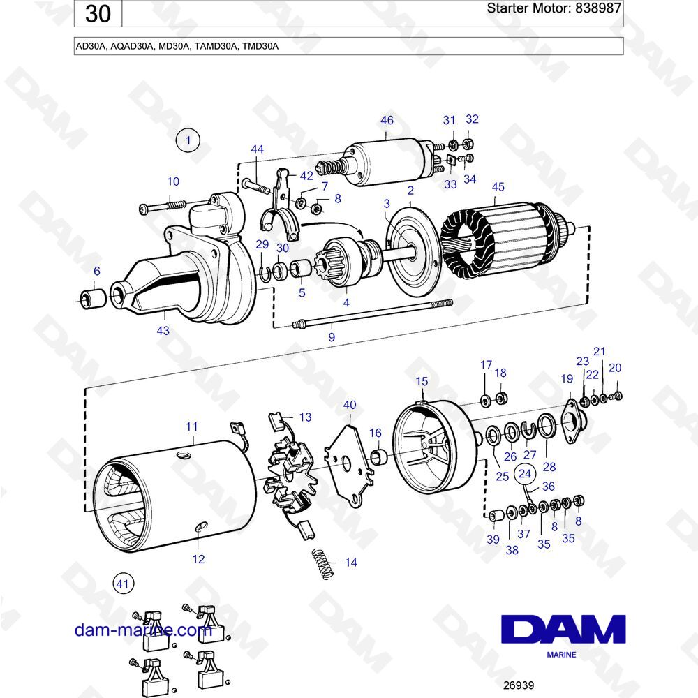 Spare parts and exploded views for Volvo Penta TMD30A Spare parts and exploded views for Volvo Penta TMD30A